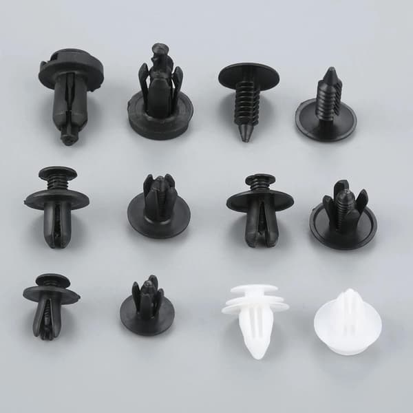 100 st Universal Plastklämmor Bil Push Retainer Pin Nit Trim Clip Panel Bilfästsats A