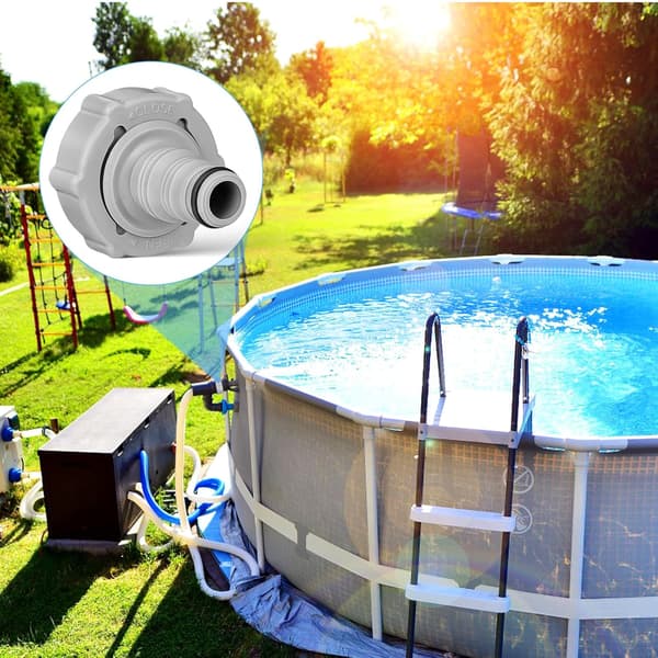 2 stk. poolslangeadapter vakuumslangeforbindelse kompatibel med Bestway P6h1419 grå Ø32mm poolrør