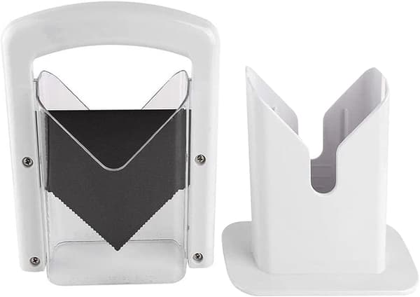 Bagel Slicer, perfekt til bagels, bagel cutter rustfrit stål (hvid)