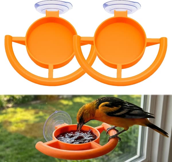 2 stk. sugekop fuglefoderholder, vinduesmonteret fuglefoderholder sugekop kolibrifoderautomat, 3D-printet udendørs havefuglefoderautomat