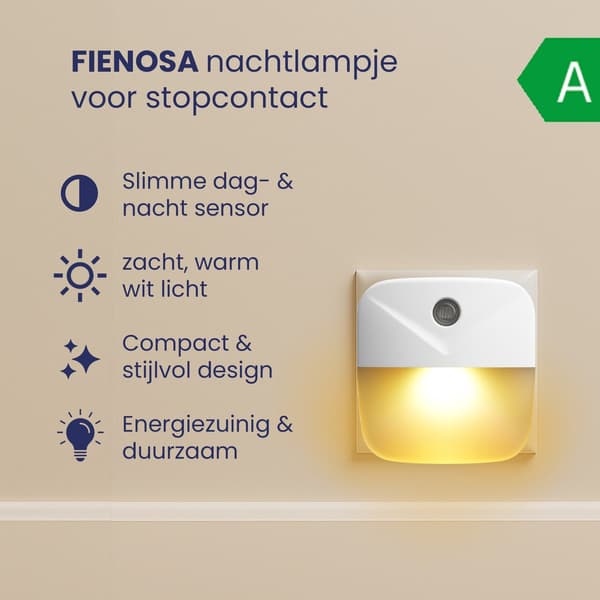 2-pakning plug-in nattlys med skumring-til-daggry-sensor, varmhvit for barnerom