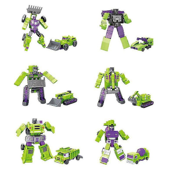 Modificeret Constructicon Devastator Sæt 6 I 1 Legetøj - Orange green