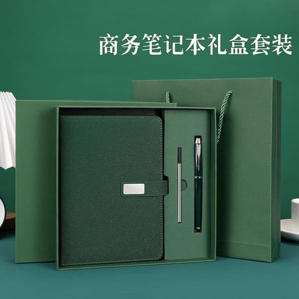 A5 Mødenotesbog High-End Business Kontor Notesbog Gaveæske Sæt-A5 Grøn (Notesbog+Pen+Refill) A5 - Red Business Gift Box