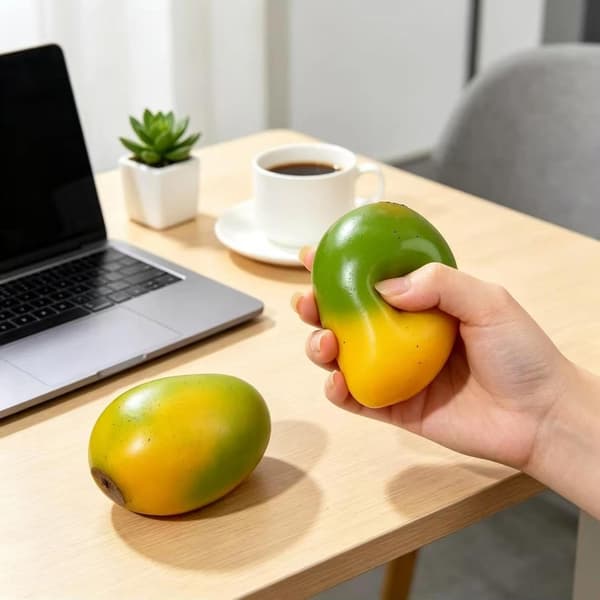2 st Mango Squishy Leksak, Färgskiftande Kameleont Mango Squishy för Fidget Kul, Termisk Långsamt Stigande Sensorisk Stressleksak, för Tonåringar & Vuxna