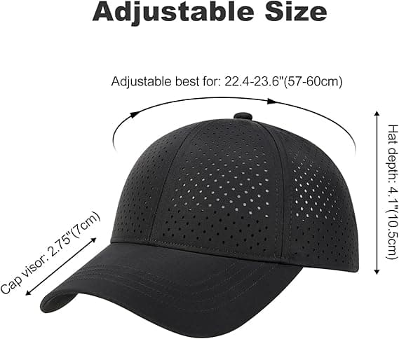 Menn Sommer Justerbar Performance Lue Pustende Snapback Laserperforert Mesh Baseballcaps