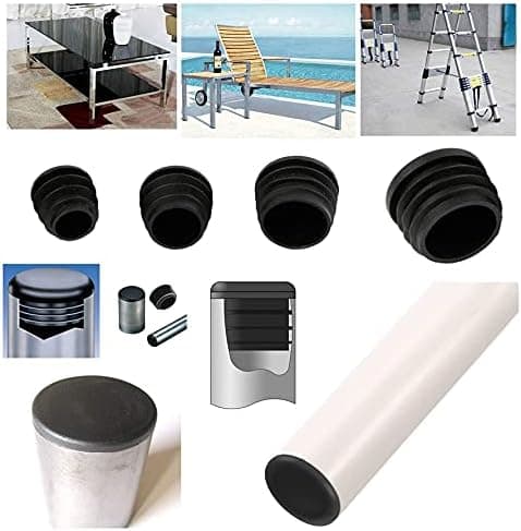 Rund plastikprop, 24 stk. sorte rørpropper stoleglidere runde endepropper møbelstol/benrørsbeskytterindsats (32 mm) 32