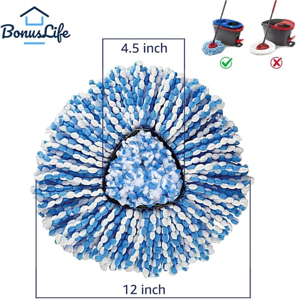 3-pakning moppehode for Spin Mop Refill kun for 2-tanksystem Enkel rengjøring Mikrofibererstatning
