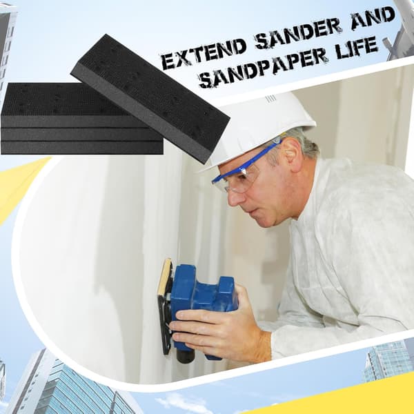 4 stk. bløde sorte skumslibepuder Interface Sliber Bagplade Kompatibel med Festool RS400 LS130 Sliber, 80 x 133 x 12 mm