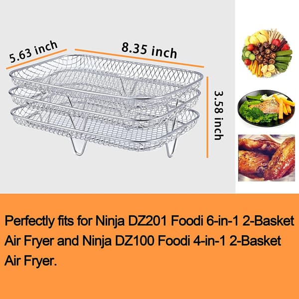 Airfryer-rist til Dual Airfryer DZ201 | Airfryer-dehydreringsrist med dobbeltkurv – Multirist