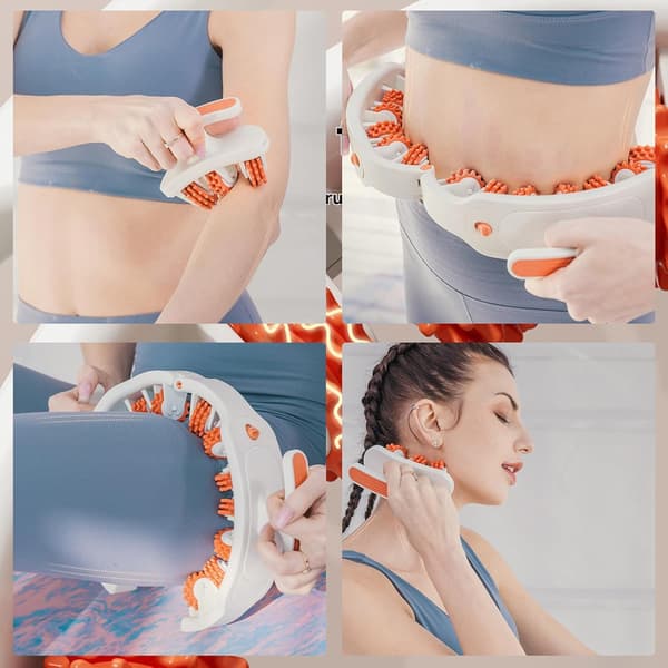 2026 Anti-cellulit Massagerulle - Handhållen Djupvävnadsmassage för Ben, Armar & Rygg, Ergonomisk & Resevänlig (Orange)