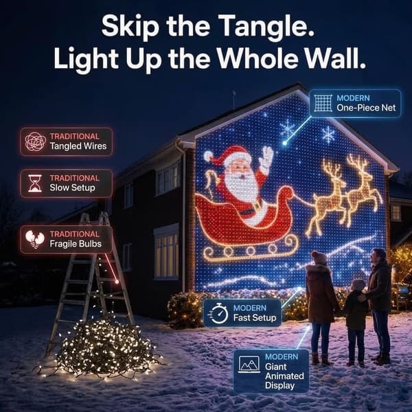 Smarta gardinlampor, 400 LED, 2x2 meter, app- och fjärrkontroll, juldekorationsbelysning