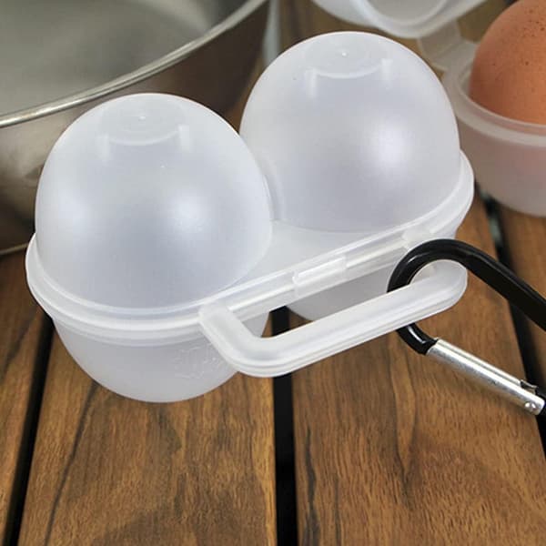 Äggförvaring 2-pack 2-fack med D-spänne, Praktisk äggförvaring - Bärbar, PP-material, för picknick och simning