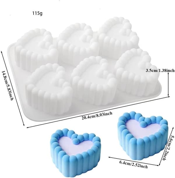 Silikonform — Hjerteformet, Non-Stick Bakeform for Kaker, Mousser, Kjeks, Såper, Isbiter og Vafler (Hjerteform)