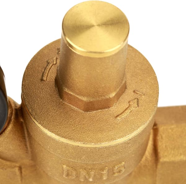Vattentrycksregulator, DN15 tryckreduceringsventil med vattenmätare, justerbar vattenkontrollgänga.