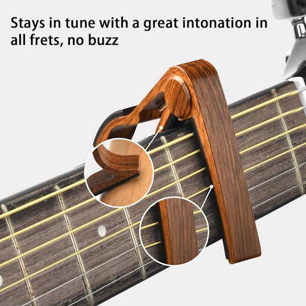 Gitarr Capo, Gitarrplektrum, Gitarrtillbehör, Gitarrstämmare för alla instrument Clip-on elektronisk stämmare för gitarr bas ukulele fiol mandolin banjo