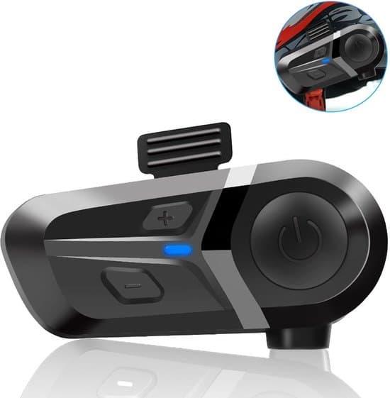 Motorcykelhjelm Intercom – Håndfri Motorcykelkommunikation – Vandtæt Trådløst Bluetooth Headset – Sort / Blød Mikrofon