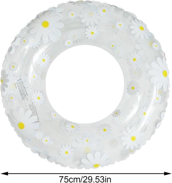 Uppblåsbar badring – Poolflottör – Avkoppling i poolen – Dubbla luftkammare – Ca 75 cm – Transparent