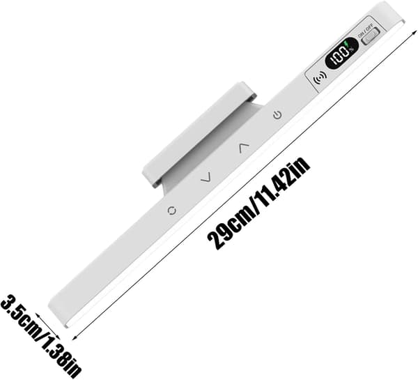 Underskabslamper, Batteriniveauvisning, 29x3,5 cm, Trådløst LED-lys, Genopladeligt underskabslampe, Nem installation, til bordplade under