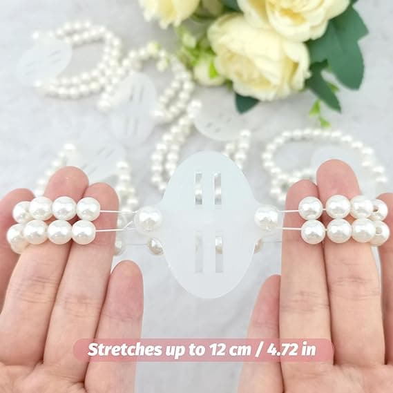 6 STK Håndleddscorsage-armbånd, Elastiske Perle-håndleddscorsager DIY Blomsterperle-armbånd til Bryllupsfest Brud Brudepike