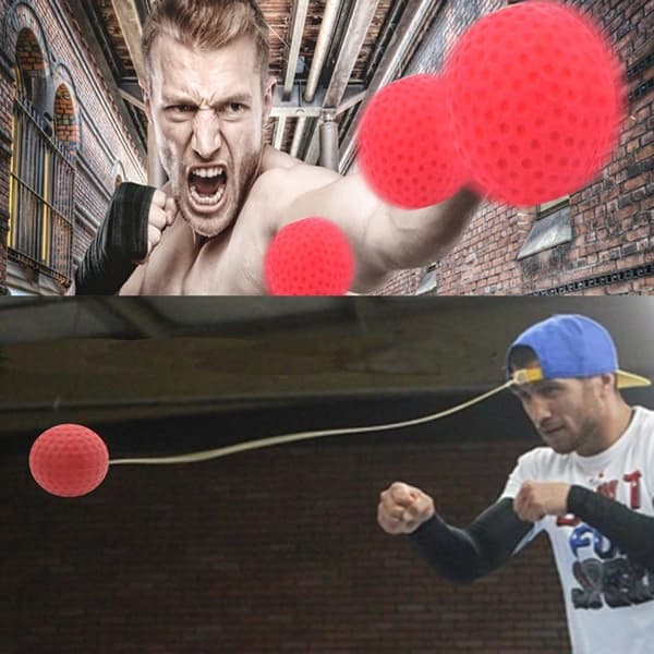 Bærbar Punching Reflex Bold - Pandebånd & Rebound Bold til Boksetræning, Hånd-Øje Koordination & Reaktionshastighed