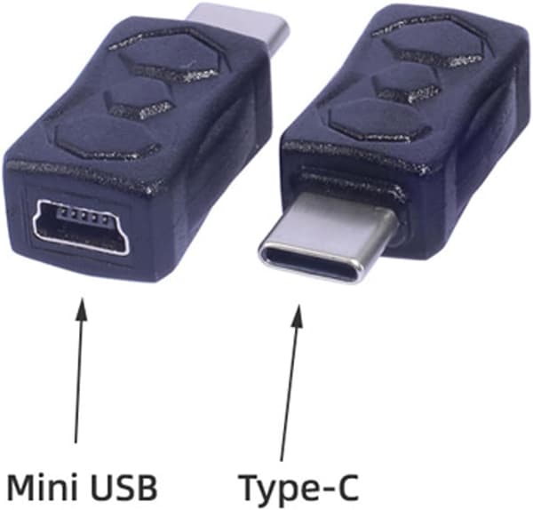 Universal Mini USB - Typ C-adapter hona till hane-omvandlare för surfplattor och telefoner, stöder 480 Mbps dataöverföring