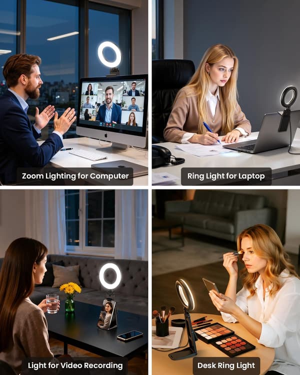 Multifunktionel bordlampe til fyldlys, gourmetfotografering, foldbar videokonferencelampe
