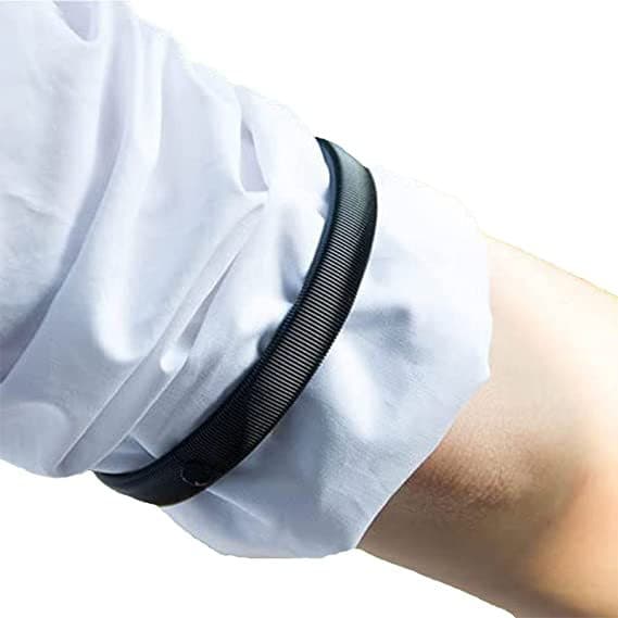 2 stk. elastisk ærmeholder til mænd, sort elastisk stålskjortestrømpebånd for et poleret udseende