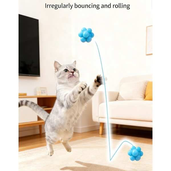 Multifunktionel elastisk bold til katte, bidesikre interaktive kattelegetøj, højelastisk, bruges til selvunderholdning og lindring af kedsomhed.