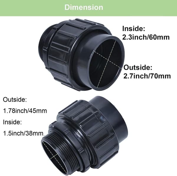 1,5\" til 2\" Reduktionsadapter til Hayward Sandpumpe – Universal Slip Fitting
