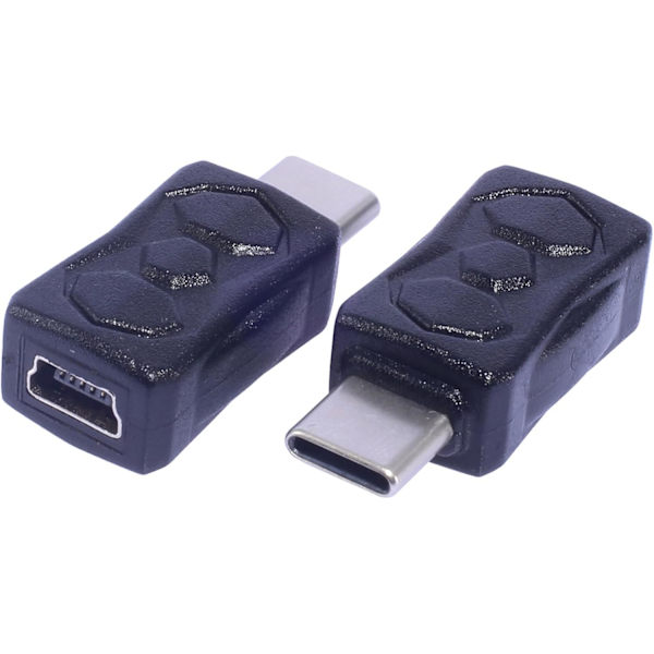 Universal Mini USB - Typ C-adapter hona till hane-omvandlare för surfplattor och telefoner, stöder 480 Mbps dataöverföring