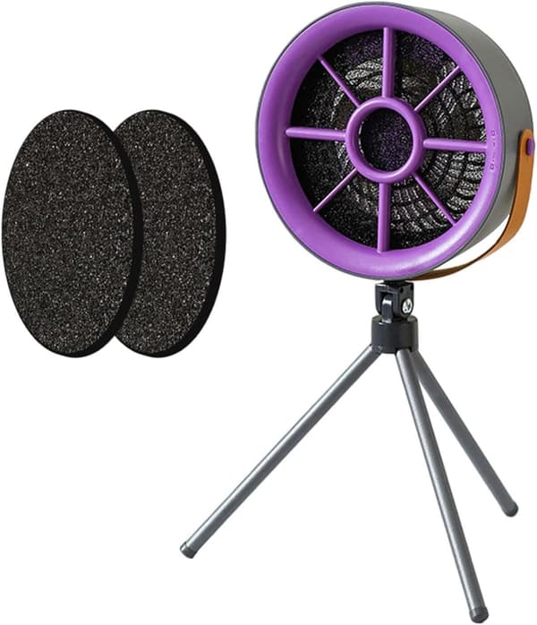 Kompakt avtrekkshette/vifte/mini avtrekkshette, egnet for grilling og camping. Grå (lilla)