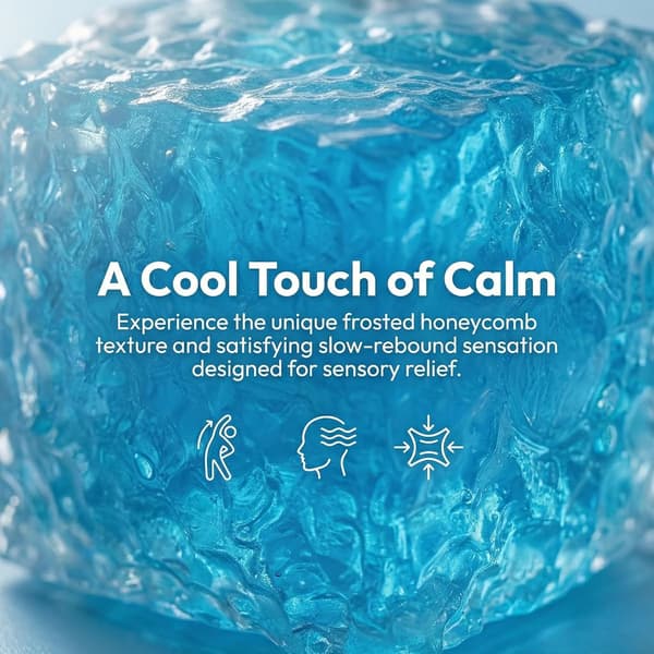 2PCS Ice Cube Squishy, 2 tum Squishy Cube, Långsam Återhämtning Frostat Honeycomb Kläm Stresslindrande Kuber för Ångest & Fokus, Nyhet Squishy Sensorisk