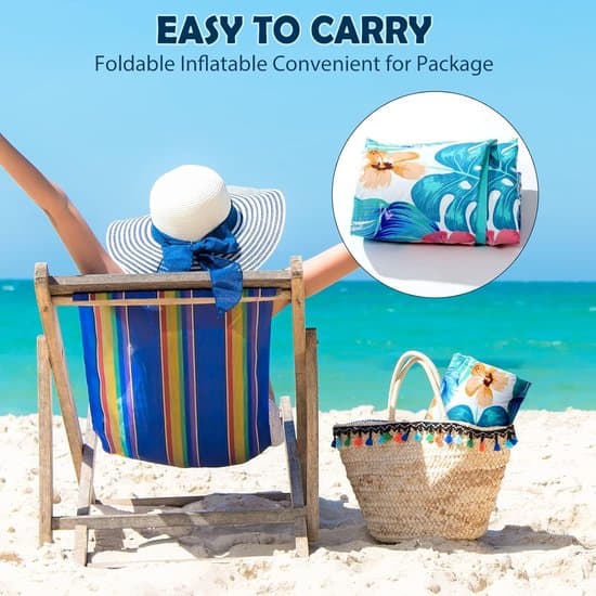 Pool Float - Oppustelig Luftmadras Pool - Blå Tropiske Blade Vand Float - PVC Lounger til Sommer - 170 x 85 cm