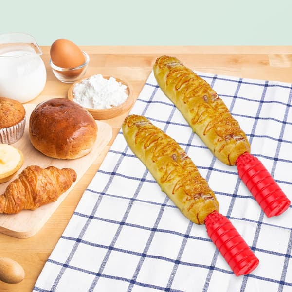 Pølsebor, pølsebrød, pølseverktøy, pølsebrød, mini-pølse (2 stk. rød)