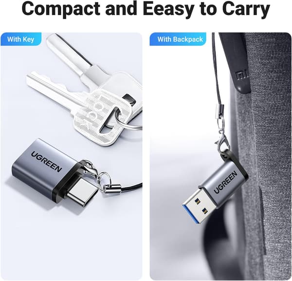 UGREEN USB til USB C-adapter 2-pakning, 10 Gbps USB C hunn til USB hann-adapter Thunderbolt-kompatibel med iPhone 16 15, MacBook, iPad