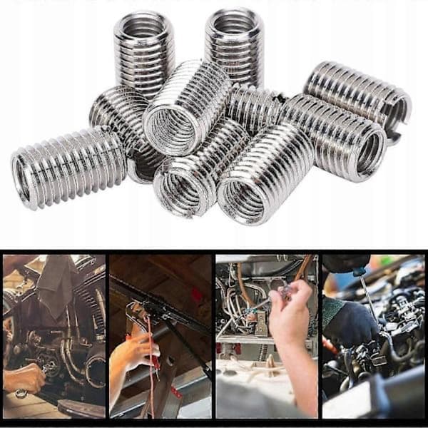10x M8 - M6 gevindreparationsmuffer 20 mm rustfrit stål reducerende muffer
