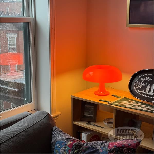 Lotus Studio Orange Svamplampa, Modern Rumsbelysning för Sovrum | Cool Retro Vardagsrumsinredning (Orange)