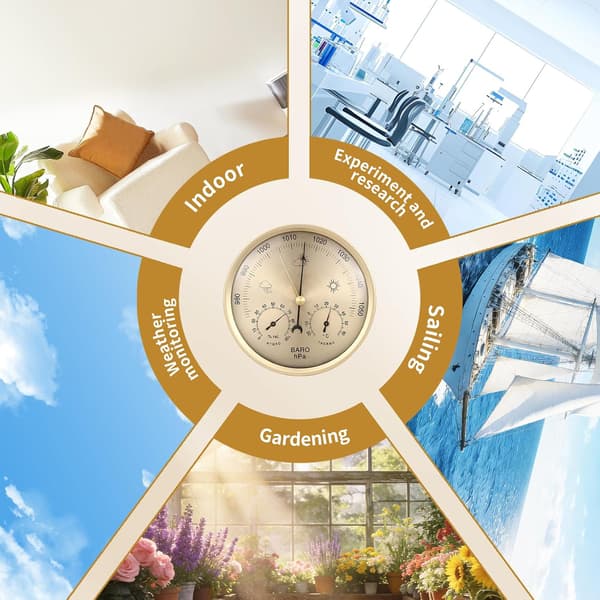 3-i-1 Allvädersstation | Termometer, Barometer & Hygrometer | Exakt Celsius för inomhus/utomhus | Vägg-/bordsmontering för hemmet
