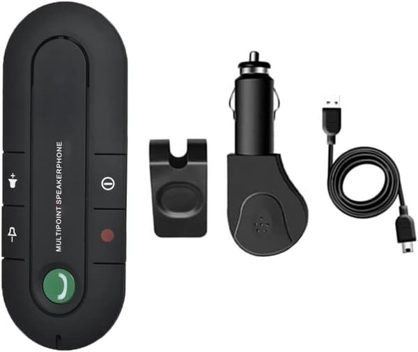 Bluetooth handsfree-enhet for bilens solskjerm, 5.0 Bluetooth-samtalemottaker, trådløs musikkspiller