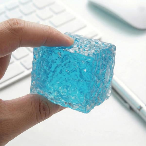 2PCS Ice Cube Squishy, 2 tum Squishy Cube, Långsam Återhämtning Frostat Honeycomb Kläm Stresslindrande Kuber för Ångest & Fokus, Nyhet Squishy Sensorisk