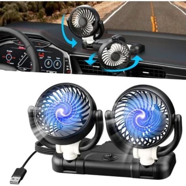 5V Bilvifte med Dobbelthode, 360° Rotasjon USB Bilvifte, Autovifte, Varebil