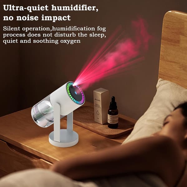 Portabel Ultraljud Luftfuktare, Mini Bil Luftfuktare Diffuser Med Stjärnprojektorlampor, Tyst Luftdiffuser Med USB-laddning För Hem Bil (1 vit)