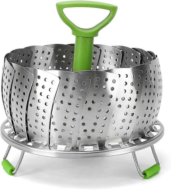 Dampstativ, foldbar dampkurv i rustfrit stål med 11 tommer 11-inch
