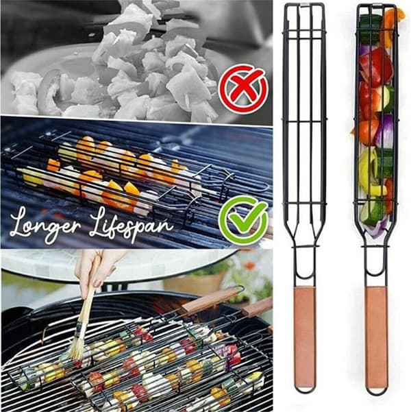 BBQ Grillkorg Nonstick Grillverktyg Nät för Kött Frukt Grönsaker