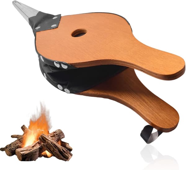 Traditionell handhållen eldstadsbälg | 38x14 cm Manuell eldstarter för vedspis, eldstad, grill & camping