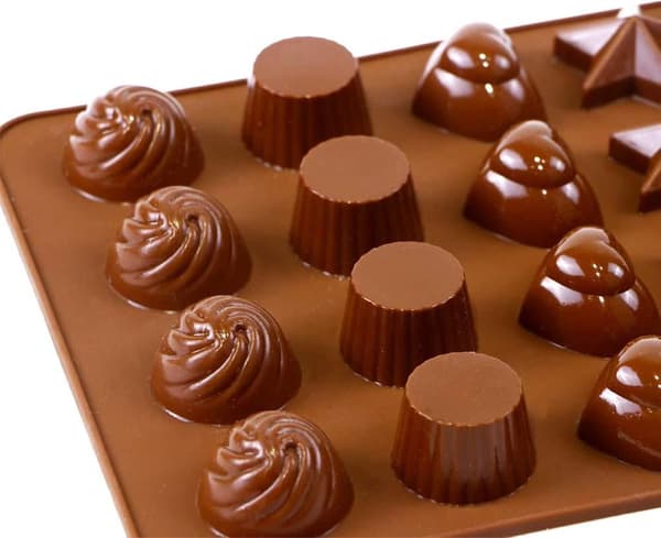 24-hulrum silikone chokoladeform - slik-, budding- og gelébageplade til hjemmebagere, dessertelskere og festplanlæggere