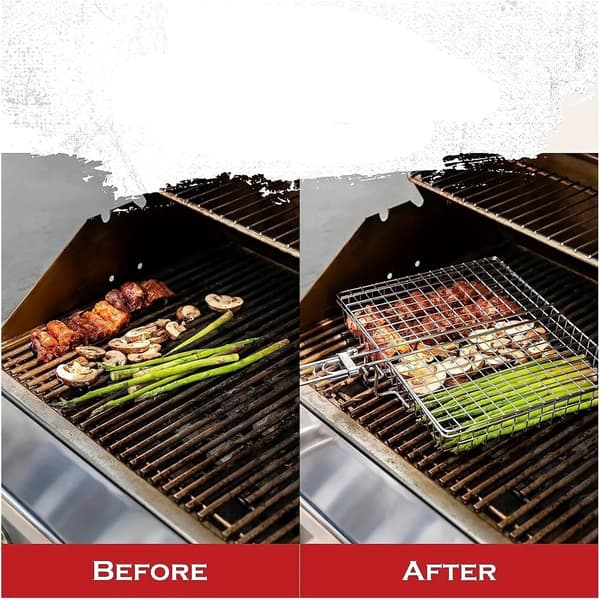 Sammenklappelig grillrist i rustfrit stål, udendørs madlavningsværktøj og tilbehør, grill