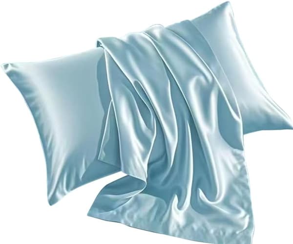 2 stk satengputetrekk myke, pustende, glatte polyestertrekk for komfortabel søvn (lyseblå)