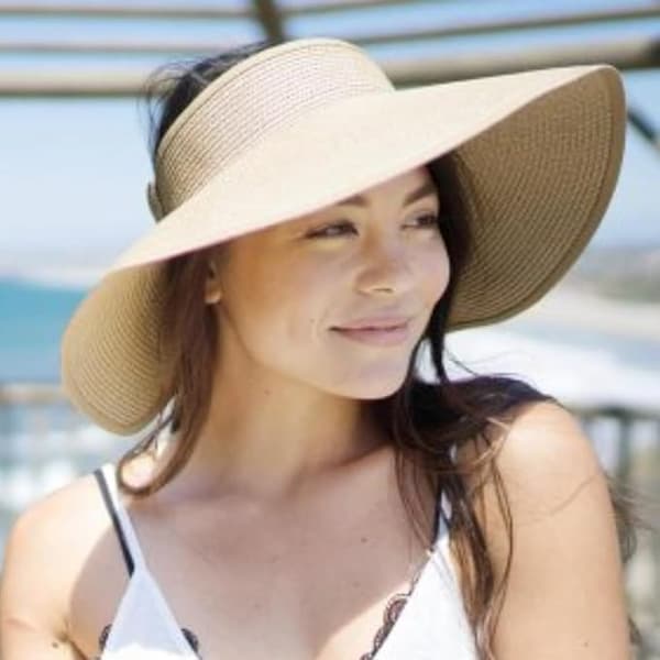 Solhatte Visir til kvinder Stråstrandhat Sammenfoldelig Ferie Essentials Solhatte Letvægts Vandreture Hatte Pakbar Rejse Beige Beige