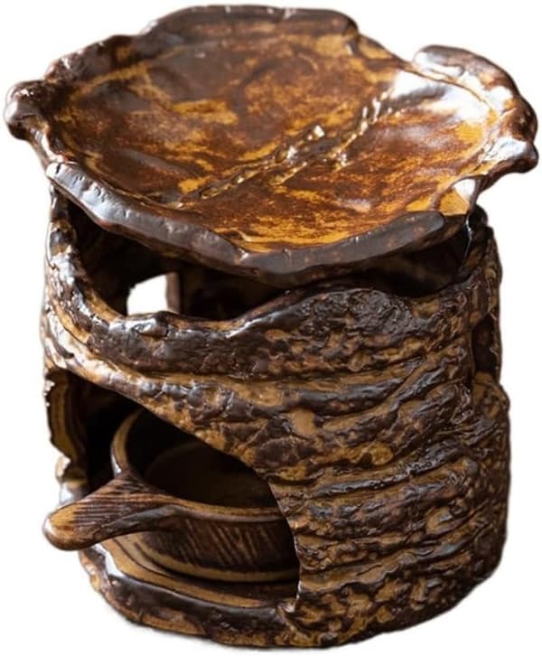 Keramisk telysestake, eterisk oljebrenner, voks smelte- og varmelysestake, for dekorasjon av hjemmesoverom.